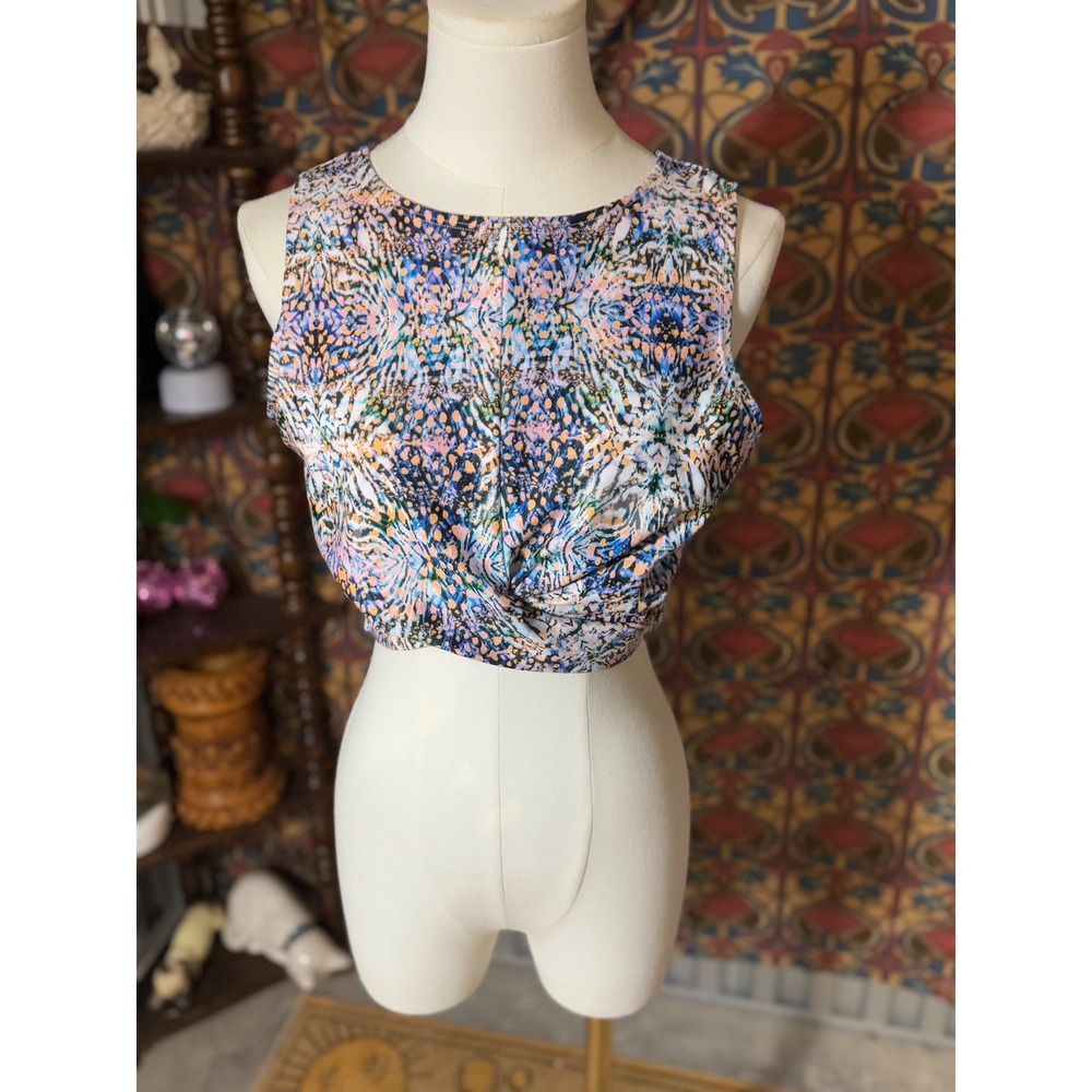 Skipper Raya Twist Crop Top Fish Friends Sleeveless Size L